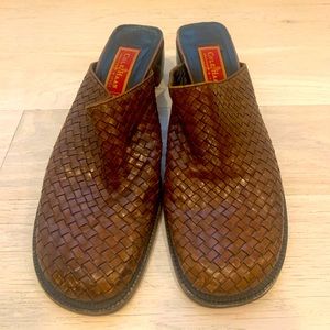 Cole Haan brown leather mules or clogs